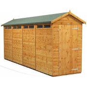 Power 16x4 Apex Secure Garden Shed - Single Door